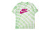 Фото #1 товара Nike Sportswear 满版扎染印花像素Logo短袖T恤 男款 白色/淡草绿色 / Футболка Nike Sportswear LogoT CU6929-100