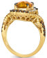 Фото #3 товара Cinnamon Citrine (2-1/2 ct. t.w.) & Diamond (3/4 ct. t.w.) Rope Wrapped Halo Ring in 14k Gold