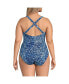 Фото #3 товара Plus Size Chlorine Resistant X-Back High Leg Soft Cup Tugless Sporty One Piece