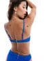 South Beach crinkle underwire bikini top in cobalt blue