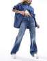 Фото #2 товара Stradivarius wide leg dad jean in medium wash blue