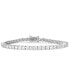 Cubic Zirconia Line Tennis Bracelet in Silver Plate