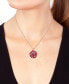 ფოტო #2 პროდუქტის EFFY® Ruby (3-1/8 ct. t.w.) & Diamond (1/4 ct. t.w.) Cluster 18" Pendant Necklace in 14k Rose Gold