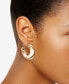 ფოტო #5 პროდუქტის Silver Plated or 18k Gold Plated Brass Wavy C Hoop Earring