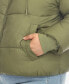 ფოტო #5 პროდუქტის Plus Size Hooded Bomber Puffer Coat