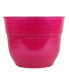 Glazed Brushed Happy Large Plastic Planter Bright Pink 15 Inch