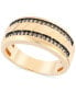 Фото #1 товара Men's Black Diamond Double Row Band (1/3 ct. t.w.) in 10k Gold (Also in Light Brown Diamond)