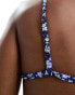 Фото #3 товара Stradivarius ruched detail bikini top in blue floral print