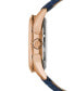 ფოტო #2 პროდუქტის Men's Automatic Classic Sutton Blue Leather Strap Watch 46mm