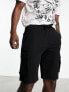 Only & Sons jersey cargo short in black