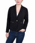 ფოტო #1 პროდუქტის Petite Cropped Long Sleeve Crepe Jacket