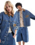 Фото #1 товара Reclaimed Vintage unisex denim western jacket co-ord in blue wash