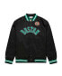 ფოტო #2 პროდუქტის Men's Black Boston Celtics Big and Tall Hardwood Classics Wordmark Satin Raglan Full-Zip Jacket