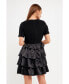 ფოტო #5 პროდუქტის Women's Boucle Satin Mini Dress