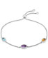 ფოტო #1 პროდუქტის Multi-Gemstone (1-3/4 ct. t.w.) Slider Bracelet in Sterling Silver