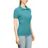 Page & Tuttle Solid Jersey Short Sleeve Polo Shirt Womens Blue Casual P39919-WAV