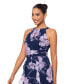 Фото #4 товара Платье XSCAPE с цветочным принтом на шифоне, с открытым горлом