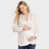 Long Sleeve Satin Button-Front Maternity Shirt - Isabel Maternity by Ingrid &