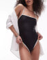 Topshop mono contrast trim swimsuit in black Черный, 42 - фото #1