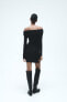 Фото #4 товара Платье с открытыми плечами и сборками ZARA