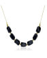 ფოტო #1 პროდუქტის Black Onyx (9-10mm) Chain Necklace in 14k Yellow Gold