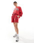 Kaiia sweat shorts co-ord in red