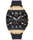 Salvatore Men's Swiss Chronograph F-80 Tonneau Black Silicone Strap Watch 42mm