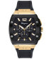 ფოტო #1 პროდუქტის Salvatore Men's Swiss Chronograph F-80 Tonneau Black Silicone Strap Watch 42mm