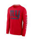 Men's Red New York Giants Fashion Tri-Blend Long Sleeve T-shirt