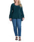 Plus Size Long Bell Sleeve High Low Tunic Top