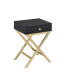 Фото #1 товара Coleen Side Table in Black & Brass