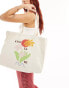 Фото #1 товара ASOS DESIGN canvas tote bag with cest la vie print in multi