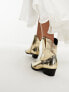 Glamorous western ankle boots in gold metallic