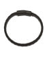 ფოტო #3 პროდუქტის Stainless Steel Brushed Black IP-plated Wire Leather Bracelet