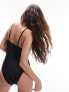 Topshop cut out swimsuit in black 36 - фото #5