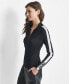 ფოტო #3 პროდუქტის Women's Zip-Collar Long-Sleeve Rib-Knit Sweater