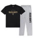ფოტო #2 პროდუქტის Men's Vegas Golden Knights Black, Heather Gray Big and Tall T-shirt and Pants Lounge Set