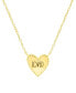 ფოტო #4 პროდუქტის Diamond Purple Enamel Heart "Loved" 18" Pendant Necklace (1/8 ct. t.w.) in 14k Gold-Plated Sterling Silver