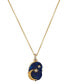 Lapis and Crystal Moon Star Pendant Necklace