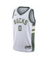 ფოტო #3 პროდუქტის Big Boys Damian Lillard White Milwaukee Bucks Swingman Jersey - Association Edition