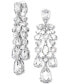 ფოტო #2 პროდუქტის Silver-Tone Crystal Multi-Cut Clip-On Drop Earrings