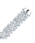 ფოტო #2 პროდუქტის Exquisite Rhodium-Plated Sterling Silver Flower Bracelet with Cubic Zirconia