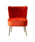 Фото #6 товара 22" Wide Upholstered Tufted Velvet Accent Chair With Metal Leg