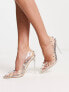 Be Mine Bridal Mayra stud detail heeled shoes in clear
