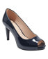 Navy Patent Faux Patent Leather
