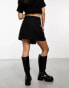 New Look wrap mini skirt in black