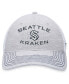 ფოტო #3 პროდუქტის Men's Heather Gray Distressed Seattle Kraken Trucker Adjustable Hat