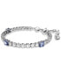 Rhodium-Plated Mixed Crystal Tennis Bracelet