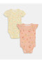 Фото #3 товара Боди детский LC WAIKIKI с круглым вырезом и короткими рукавами, с принтом, для девочек, 2 шт.