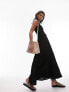 Фото #1 товара Topshop shirred pinny midi dress in black